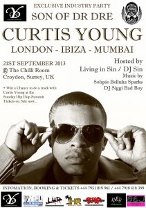 Dr Dre's Son Curtis Young Live in London, UK and Ibiza with DJ Sin + contest