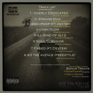 Off The Record (TheEP) - DrAssenator - Desi HipHop - Back Cover(TrackList)