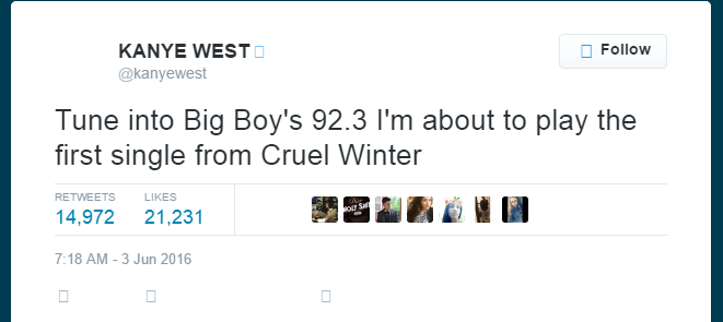 Kanye's Cruel Winter Tweet