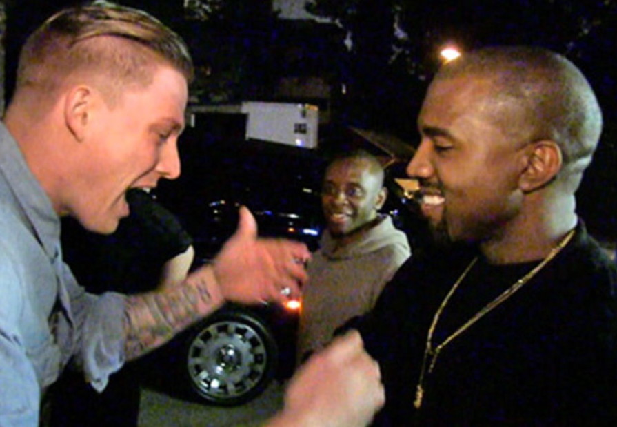 Cameron Grey freestyling in front of Kanye West