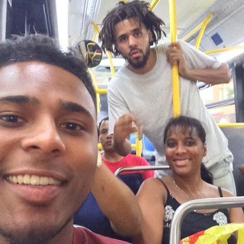 J. Cole Spotted In A City Bus !!