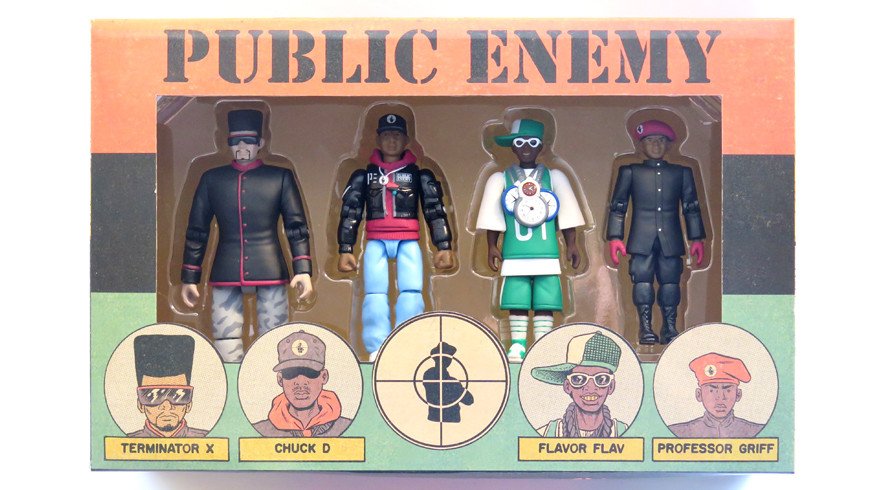 public enemy action figure - Chuck D, Flavor Flav, Professor Griff